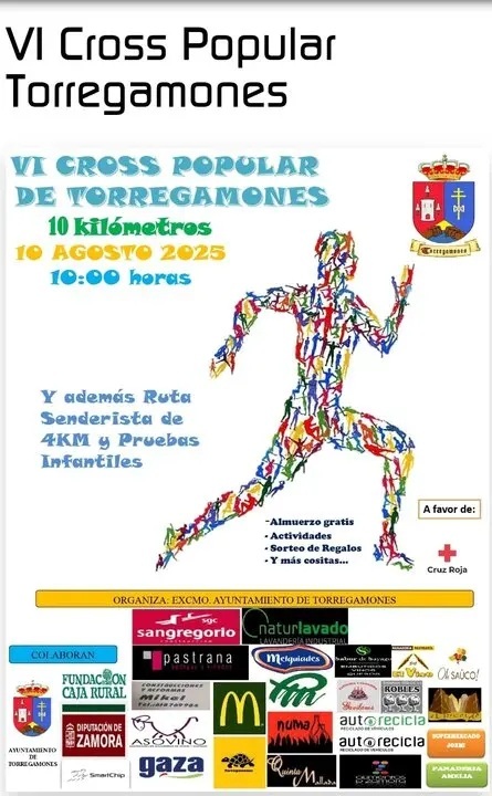 Cartel del VI cross popular Torregamones (10/08/2025)