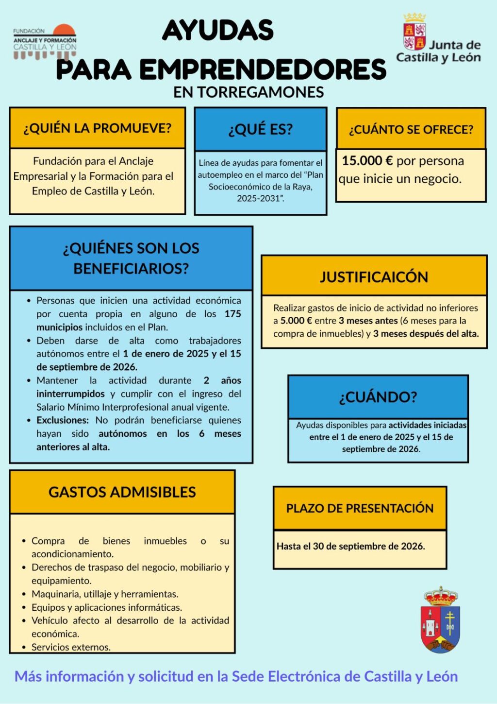Ayudas de emprendimiento en Torregamones 2025-2026 (Cartel 2)