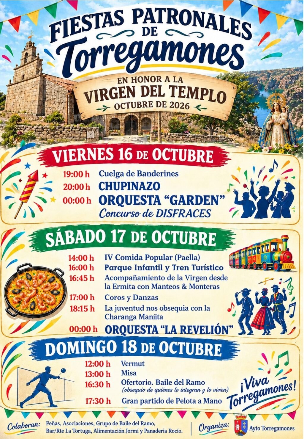 Cartel de las Fiestas Virgen del Templo de Torregamones 2026