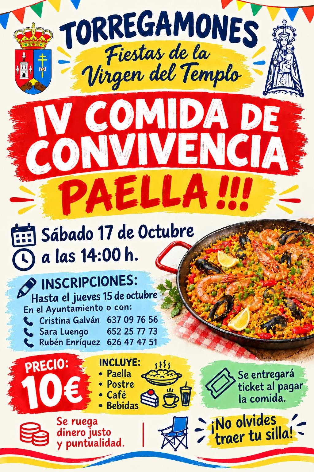 17/10/2026. Cartel de la 4ª comida de convivencia de Torregamones