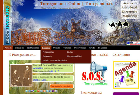Volcado de pantalla de la Edición Invierno 2010 de Torregamones OnLine